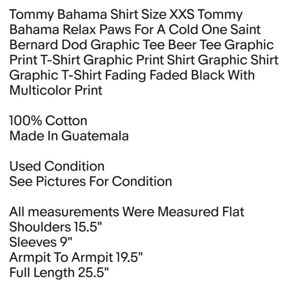 Tommy Bahama Shirt Size XXS Tommy Bahama Relax Paws For A Cold One Saint Bernard - Picture 2 of 7